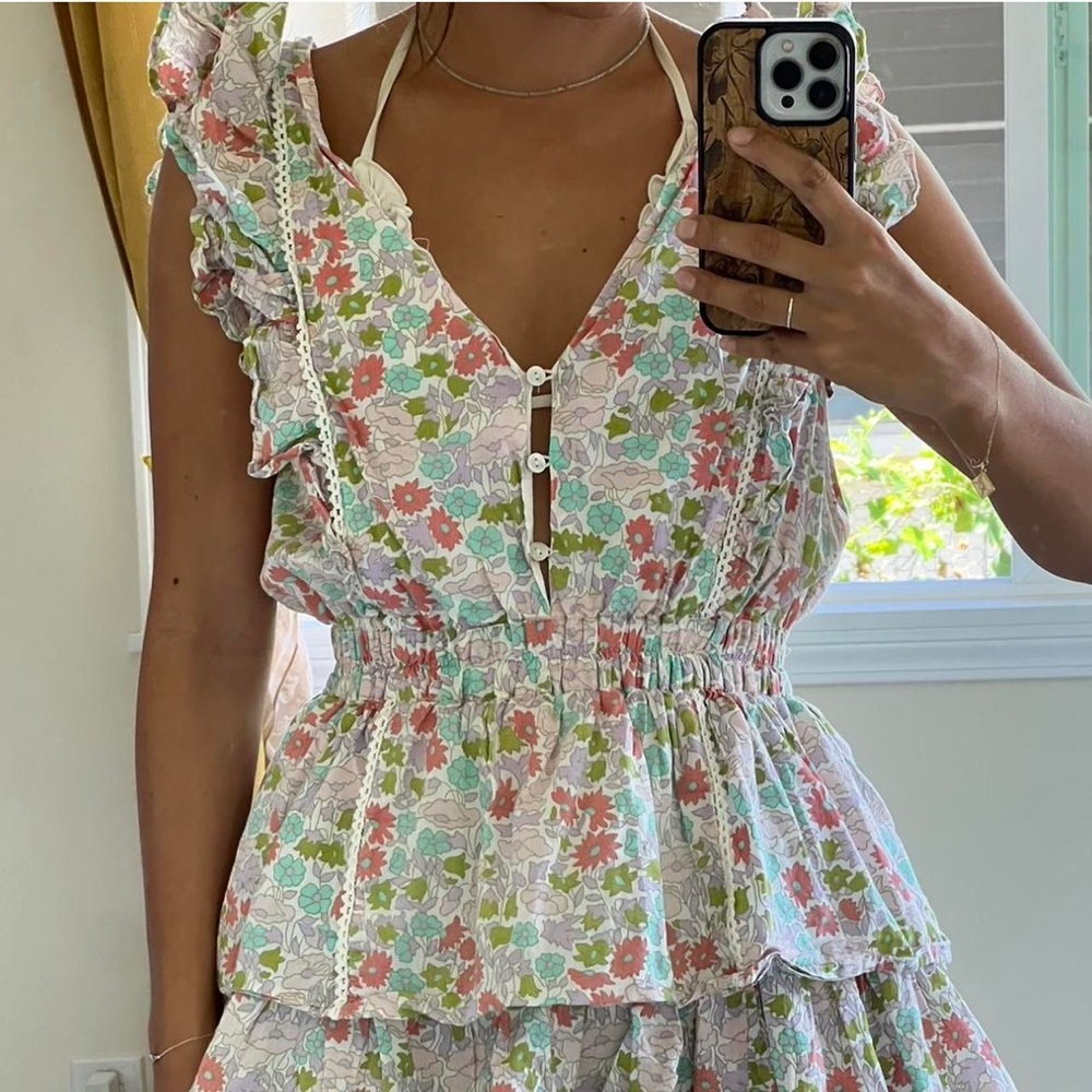 LOVE The LABEL Ines Floral, Tiered Mini Dress, Size Medium - Brand New